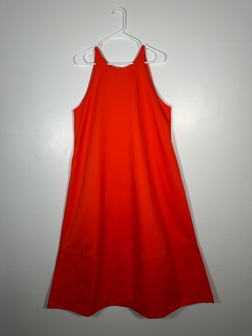 Bird & Knoll Orange Maxi Dress Sleeveless A-Line Minimalist Size L Flowy Chic - Picture 7 of 14